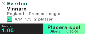 Each Way Bet box ticked
