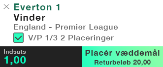 Each Way Bet box ticked