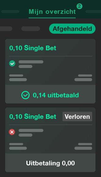 Mijn overzicht - Voorbeeld van een verloren weddenschap